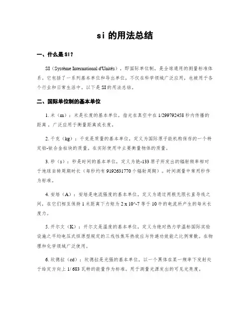 si的用法总结