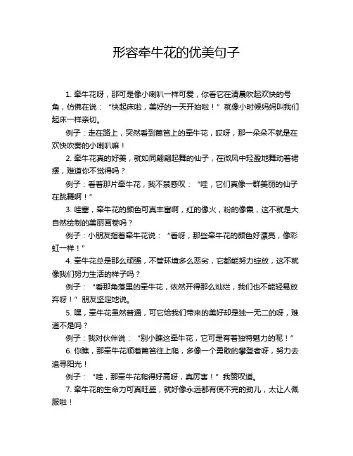 形容牵牛花的优美句子