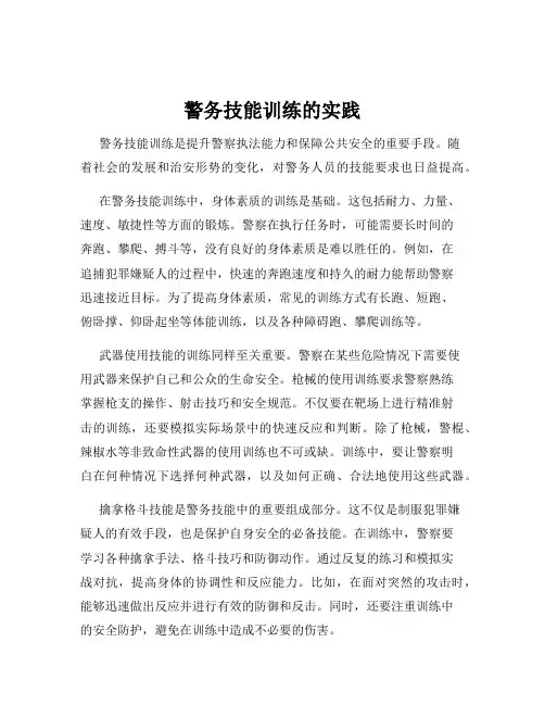 警务技能训练的实践