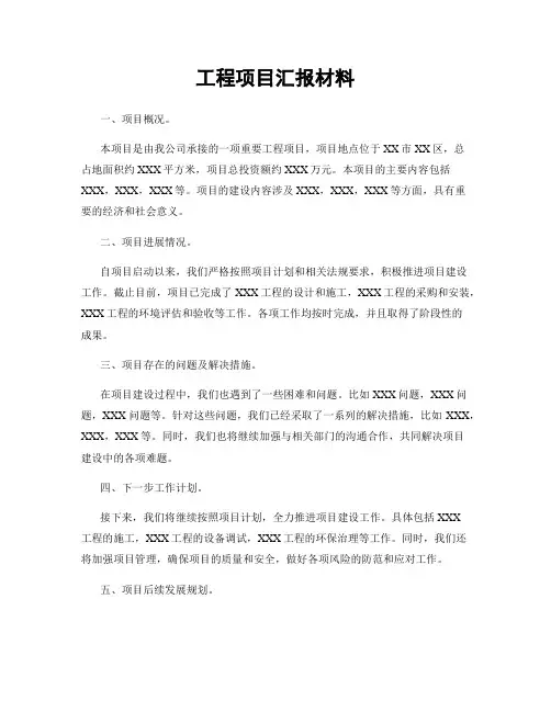 工程项目汇报材料