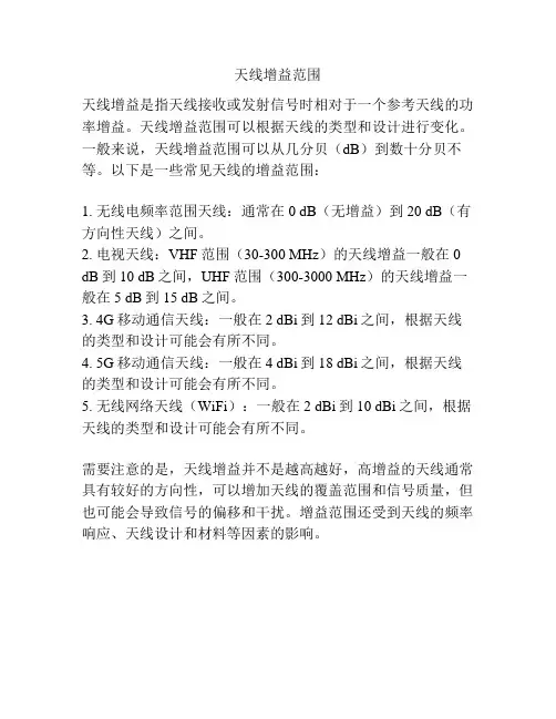 天线增益范围