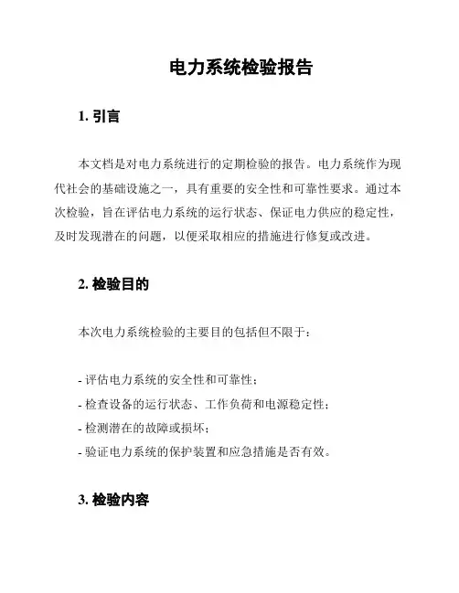电力系统检验报告