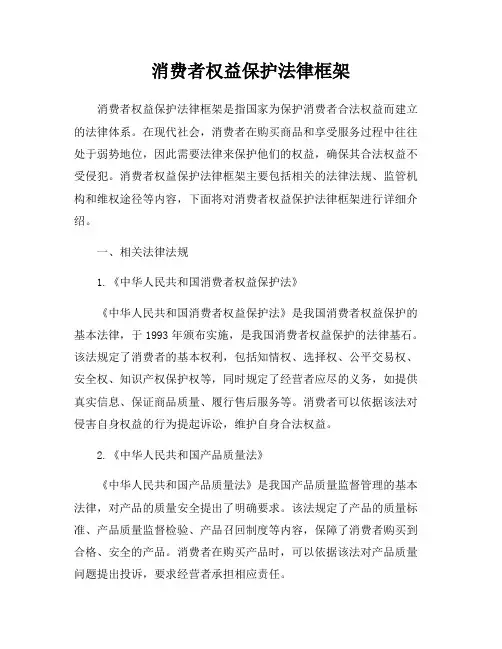消费者权益保护法律框架
