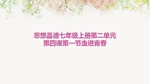 思想品德七年级上册第二单元第四课第一节走进青春