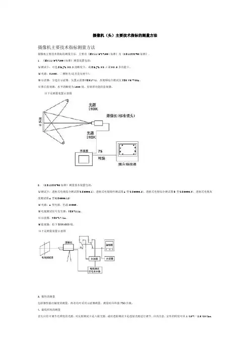 摄像头的技术指标的测量方法