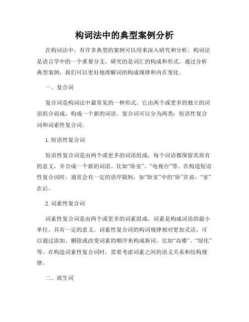 构词法中的典型案例分析