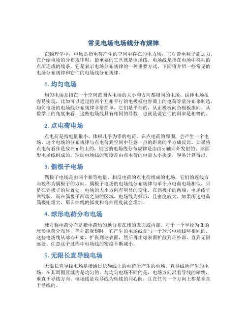 常见电场电场线分布规律