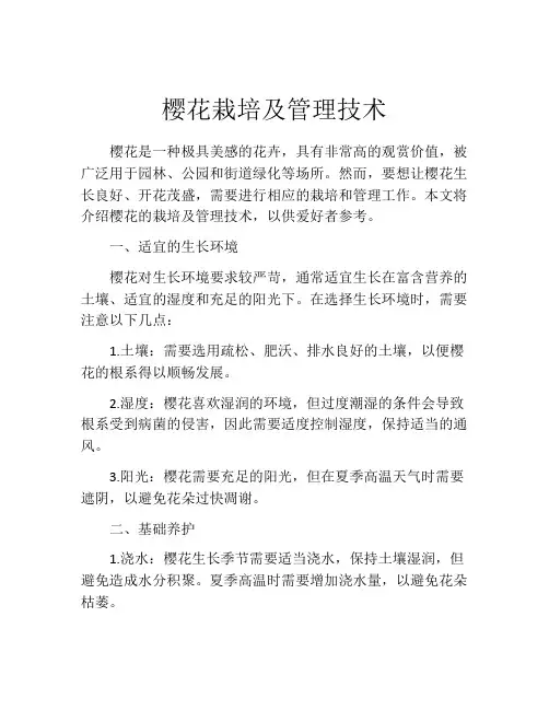 樱花栽培及管理技术