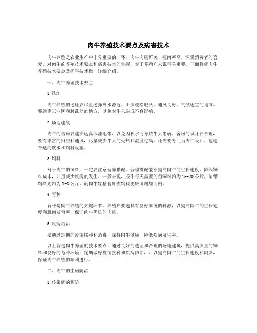 肉牛养殖技术要点及病害技术