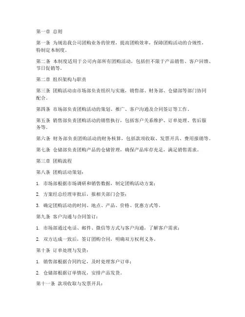 酒业团购管理制度模板范本