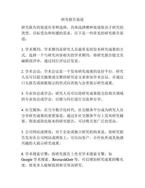 研究报告渠道