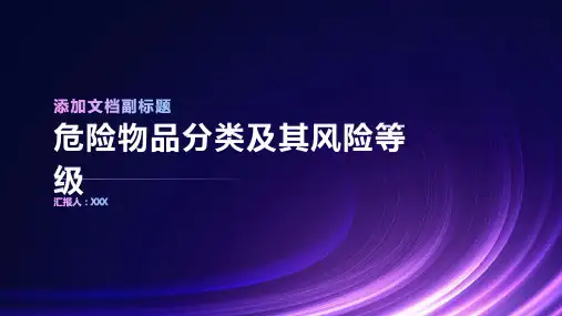 危险物品分类及其风险等级