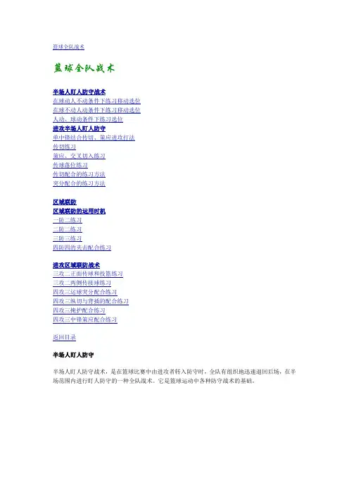 篮球全队战术课件