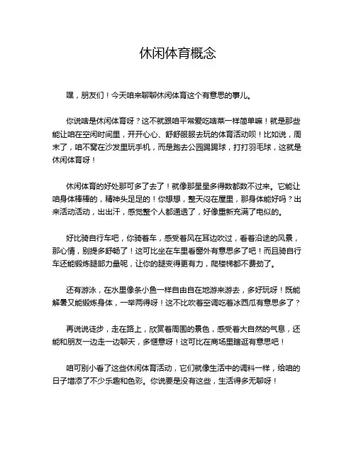 休闲体育概念