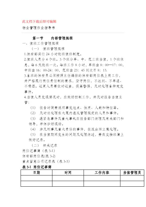 物业管理作业指导书(完整资料).doc