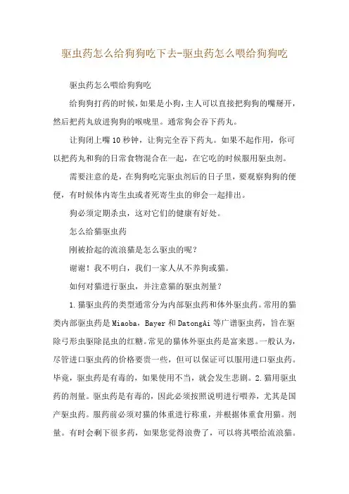 驱虫药怎么给狗狗吃下去-驱虫药怎么喂给狗狗吃