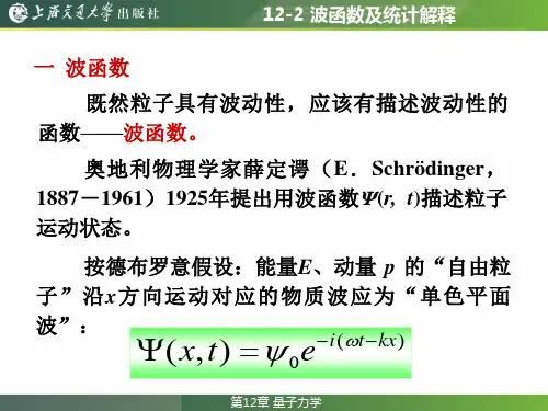 大学物理教程12.2 波函数及统计解释