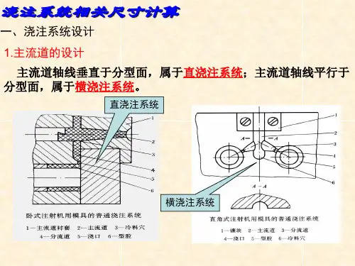 浇注系统浇口尺寸计算