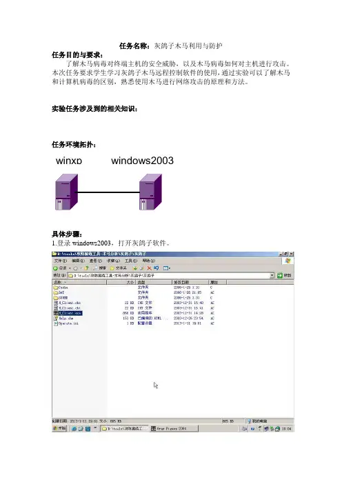 灰鸽子木马利用与防护