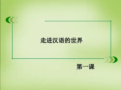 【人教版】选修《语言文字应用》第1课-第1节《美丽而奇妙的语言-认识汉语》课件