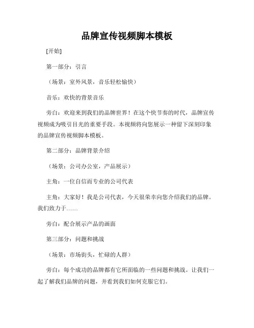 品牌宣传视频脚本模板