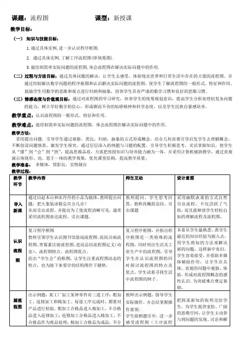 人教A版高中数学选修1-2《四章 框图  4.1 流程图》优质课教案_22