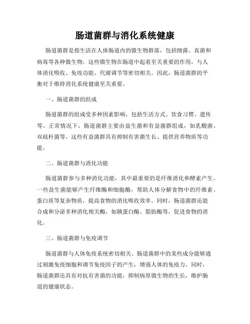 肠道菌群与消化系统健康