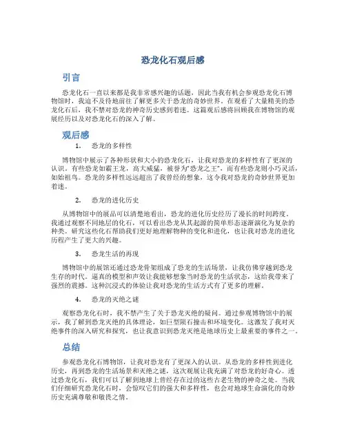 恐龙化石观后感