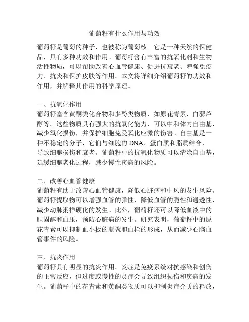 葡萄籽有什么作用与功效