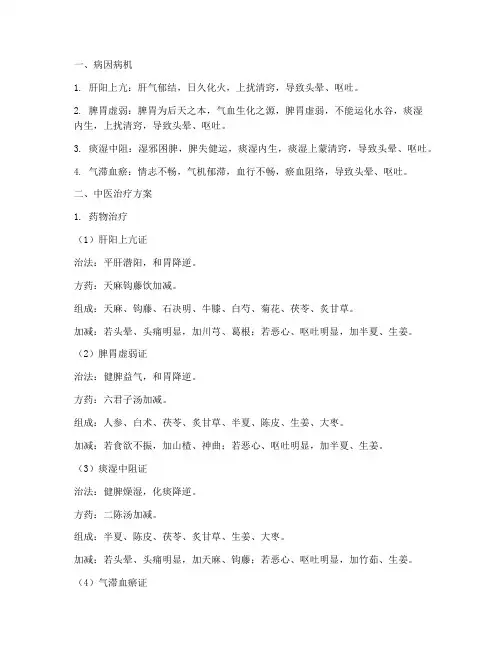 头晕伴呕吐中医治疗方案