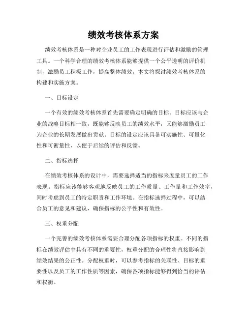 绩效考核体系方案