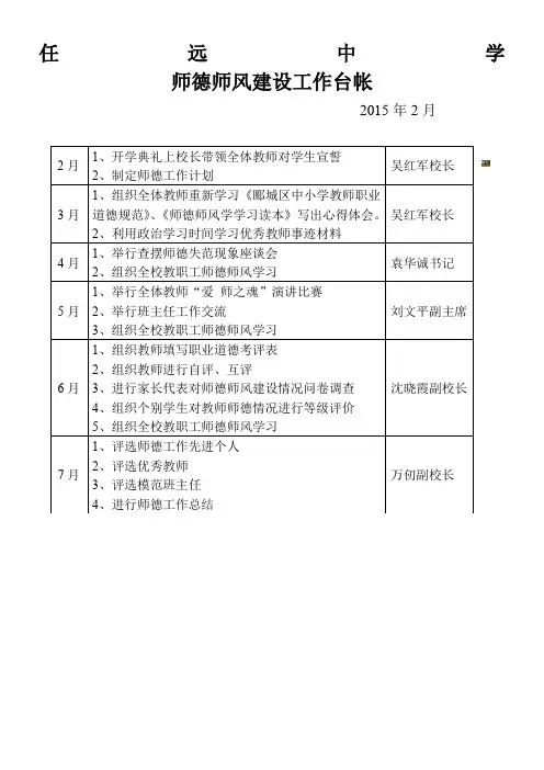 师德师风建设工作台账