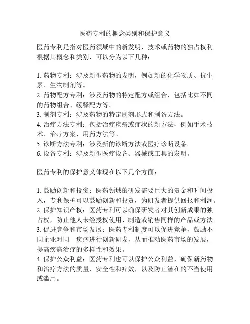 医药专利的概念类别和保护意义