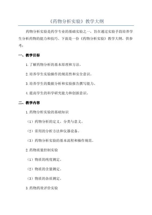 《药物分析实验》教学大纲