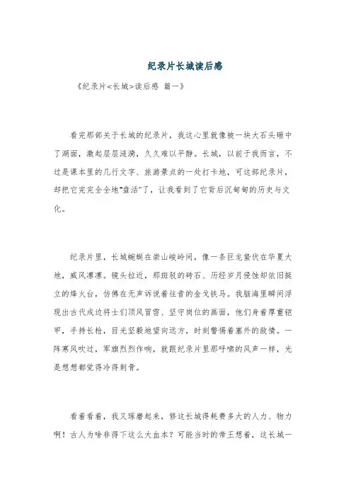 纪录片长城读后感