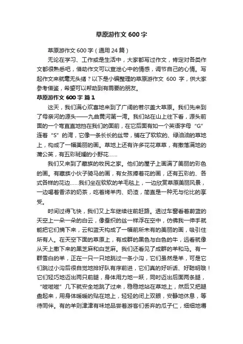 草原游作文600字（通用24篇）