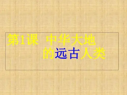 初中七年级历史上册 第1课《中华大地的远古人类》名师课件 北师大版