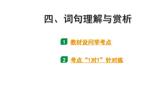 中考语文总复习 记叙文阅读  4、词句理解与赏析  35张幻灯片
