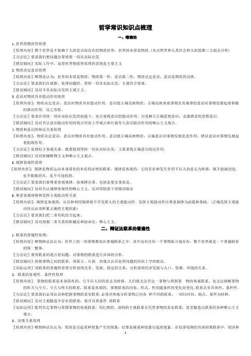 哲学常识知识点梳理