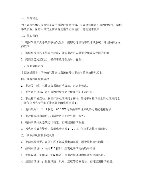 气体灭火事故排风控制预案