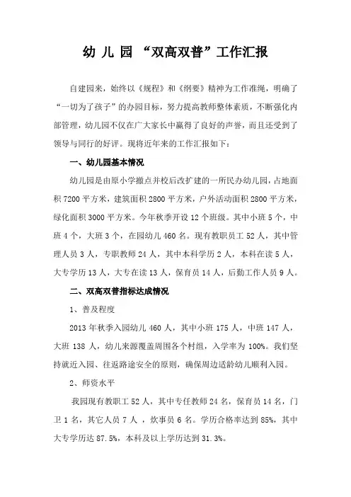 双高双普汇报材料