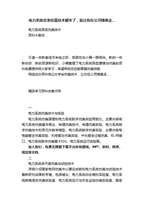 电力系统各类仿真技术都齐了，能让你在公司横着走...