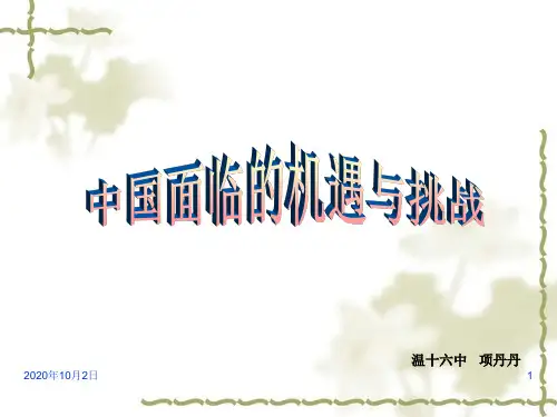 中国面对的机遇与挑战PPT课件