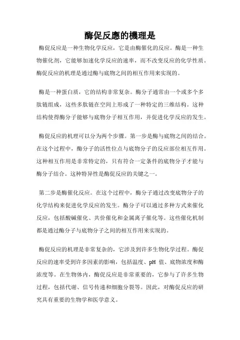 酶促反应的机理是