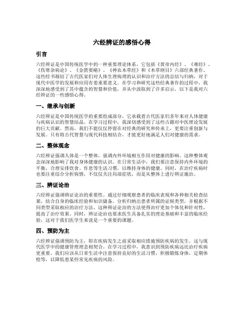 六经辨证的感悟心得