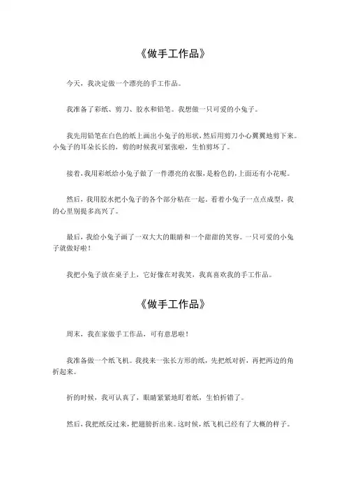 做手工作品250个字作文