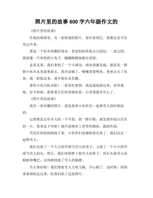 照片里的故事600字六年级作文的