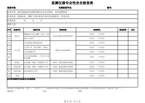6、监测仪器专业性安全检查表