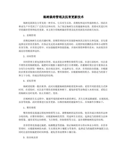 杨树栽培管理及抚育更新技术