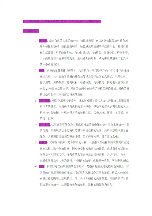 中国美术史复习资料(知识点整理)